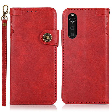 Funda de Cuero Cartera con Soporte Carcasa K03Z para Sony Xperia 10 III Lite Rojo