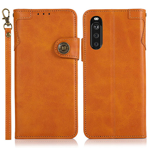 Funda de Cuero Cartera con Soporte Carcasa K03Z para Sony Xperia 10 III SOG04 Marron