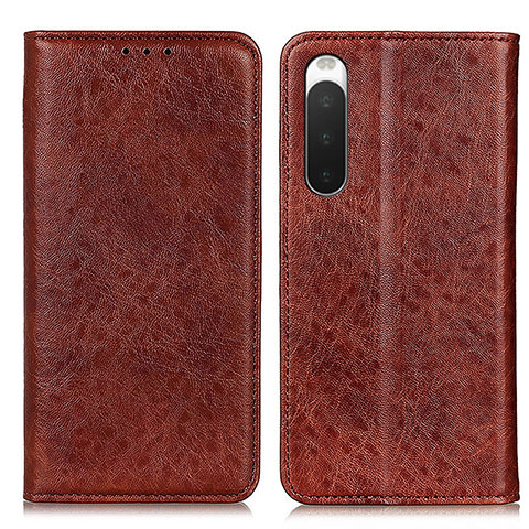 Funda de Cuero Cartera con Soporte Carcasa K03Z para Sony Xperia 10 V Marron