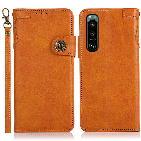 Funda de Cuero Cartera con Soporte Carcasa K03Z para Sony Xperia 5 III Marron