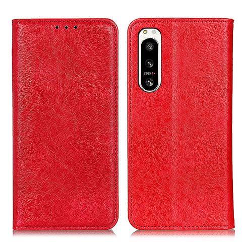 Funda de Cuero Cartera con Soporte Carcasa K03Z para Sony Xperia 5 IV Rojo