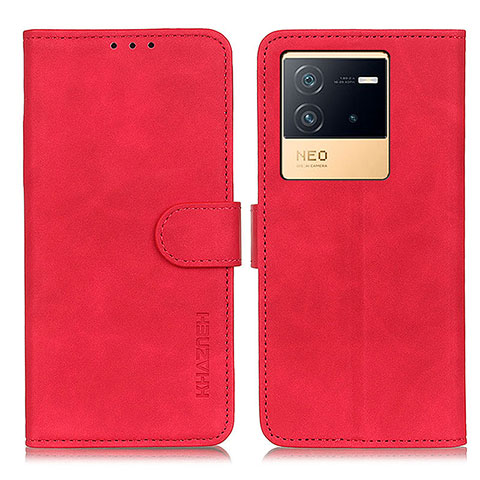 Funda de Cuero Cartera con Soporte Carcasa K03Z para Vivo iQOO Neo6 5G Rojo