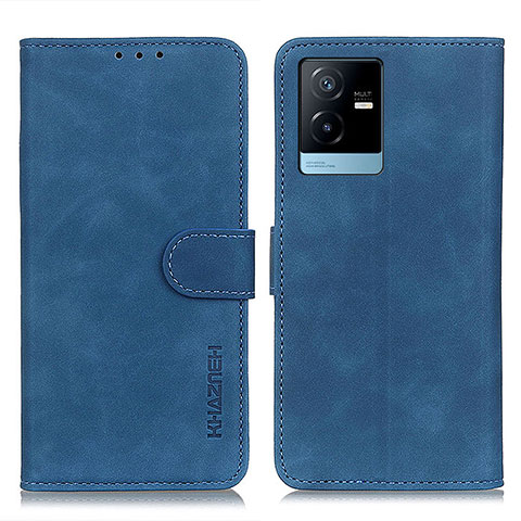 Funda de Cuero Cartera con Soporte Carcasa K03Z para Vivo iQOO Z6x Azul