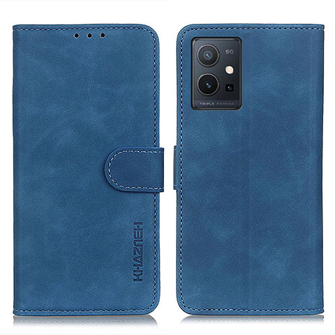 Funda de Cuero Cartera con Soporte Carcasa K03Z para Vivo T1 5G India Azul