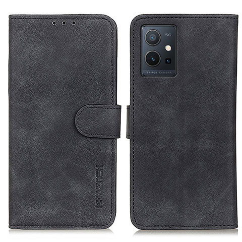 Funda de Cuero Cartera con Soporte Carcasa K03Z para Vivo T1 5G India Negro