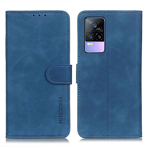 Funda de Cuero Cartera con Soporte Carcasa K03Z para Vivo V21e 4G Azul