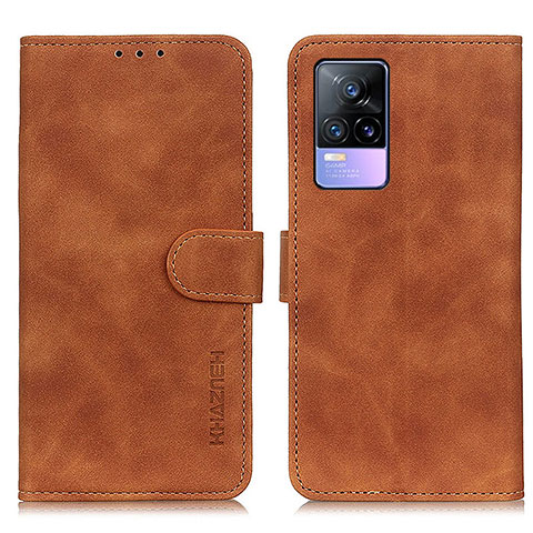 Funda de Cuero Cartera con Soporte Carcasa K03Z para Vivo V21e 4G Marron