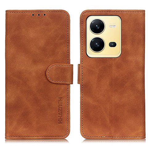 Funda de Cuero Cartera con Soporte Carcasa K03Z para Vivo V25 5G Marron