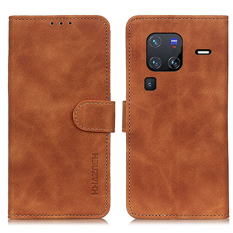 Funda de Cuero Cartera con Soporte Carcasa K03Z para Vivo X80 Pro 5G Marron