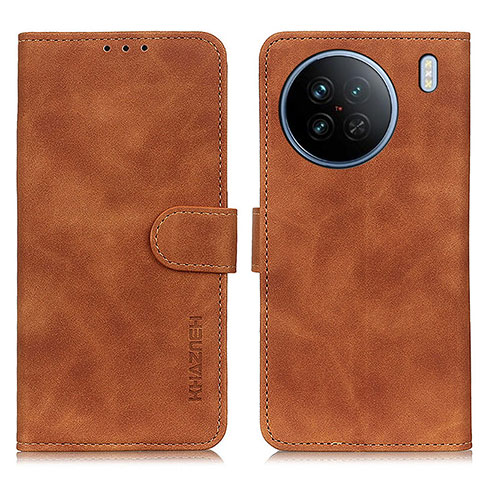 Funda de Cuero Cartera con Soporte Carcasa K03Z para Vivo X90 5G Marron