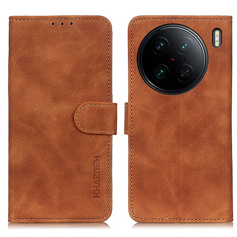 Funda de Cuero Cartera con Soporte Carcasa K03Z para Vivo X90 Pro 5G Marron