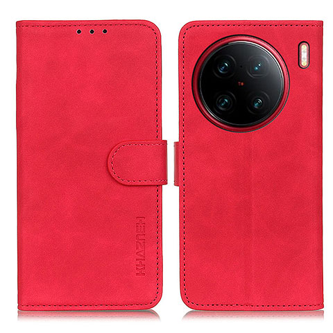 Funda de Cuero Cartera con Soporte Carcasa K03Z para Vivo X90 Pro+ Plus 5G Rojo