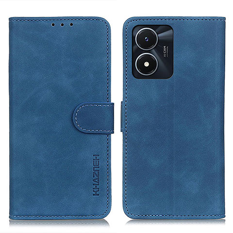 Funda de Cuero Cartera con Soporte Carcasa K03Z para Vivo Y02S Azul