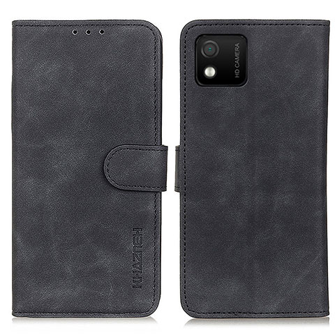 Funda de Cuero Cartera con Soporte Carcasa K03Z para Wiko Y52 Negro