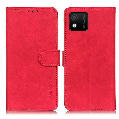 Funda de Cuero Cartera con Soporte Carcasa K03Z para Wiko Y52 Rojo