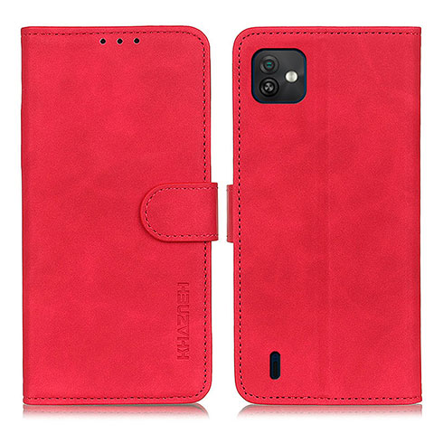 Funda de Cuero Cartera con Soporte Carcasa K03Z para Wiko Y82 Rojo