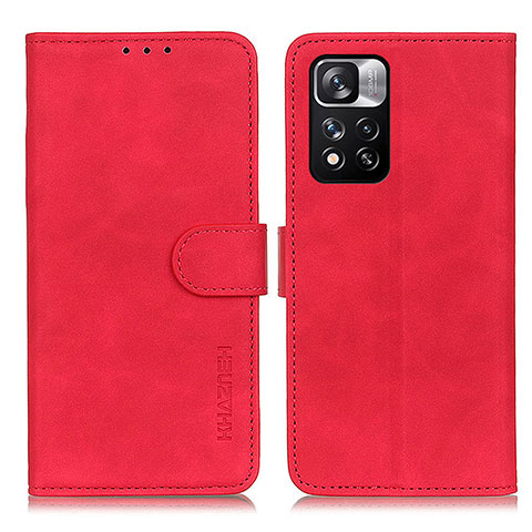 Funda de Cuero Cartera con Soporte Carcasa K03Z para Xiaomi Mi 11i 5G (2022) Rojo