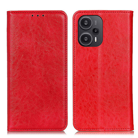 Funda de Cuero Cartera con Soporte Carcasa K03Z para Xiaomi Poco F5 5G Rojo