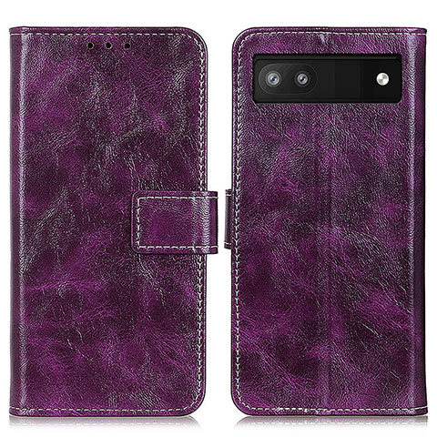 Funda de Cuero Cartera con Soporte Carcasa K04Z para Google Pixel 6a 5G Morado