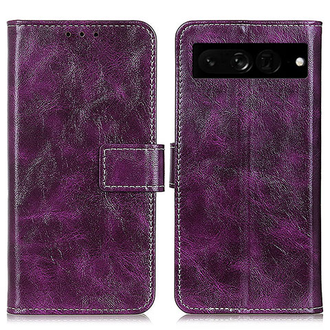 Funda de Cuero Cartera con Soporte Carcasa K04Z para Google Pixel 7 Pro 5G Morado