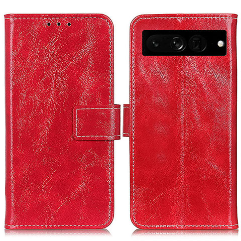 Funda de Cuero Cartera con Soporte Carcasa K04Z para Google Pixel 7 Pro 5G Rojo