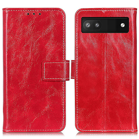 Funda de Cuero Cartera con Soporte Carcasa K04Z para Google Pixel 7a 5G Rojo