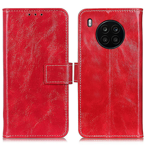 Funda de Cuero Cartera con Soporte Carcasa K04Z para Huawei Honor 50 Lite Rojo