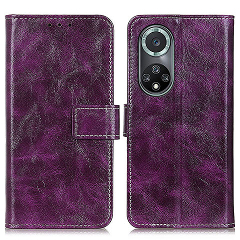 Funda de Cuero Cartera con Soporte Carcasa K04Z para Huawei Honor 50 Pro 5G Morado