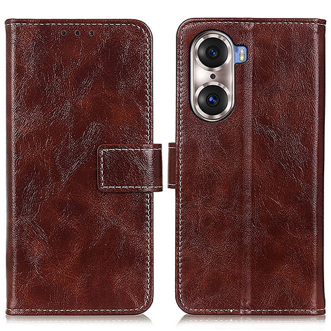 Funda de Cuero Cartera con Soporte Carcasa K04Z para Huawei Honor 60 5G Marron