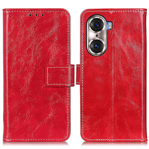 Funda de Cuero Cartera con Soporte Carcasa K04Z para Huawei Honor 60 5G Rojo