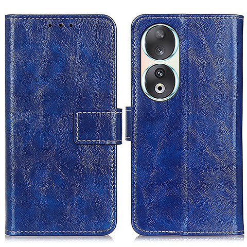 Funda de Cuero Cartera con Soporte Carcasa K04Z para Huawei Honor 90 5G Azul