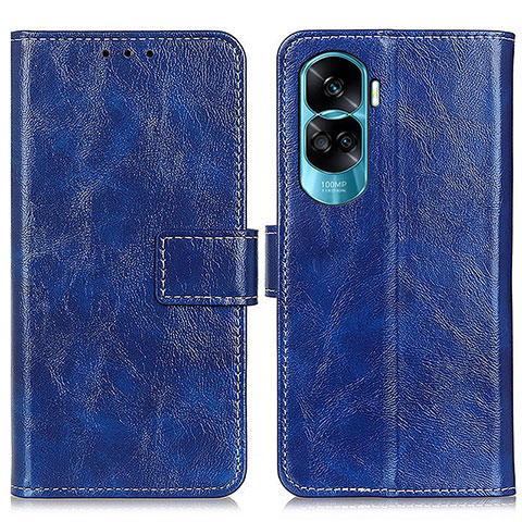 Funda de Cuero Cartera con Soporte Carcasa K04Z para Huawei Honor 90 Lite 5G Azul