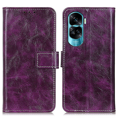 Funda de Cuero Cartera con Soporte Carcasa K04Z para Huawei Honor 90 Lite 5G Morado