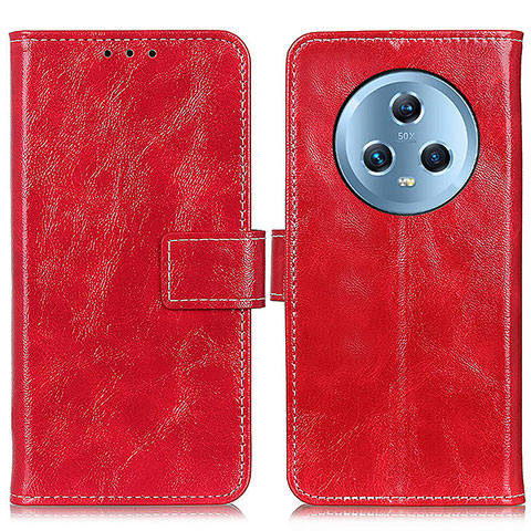 Funda de Cuero Cartera con Soporte Carcasa K04Z para Huawei Honor Magic5 5G Rojo