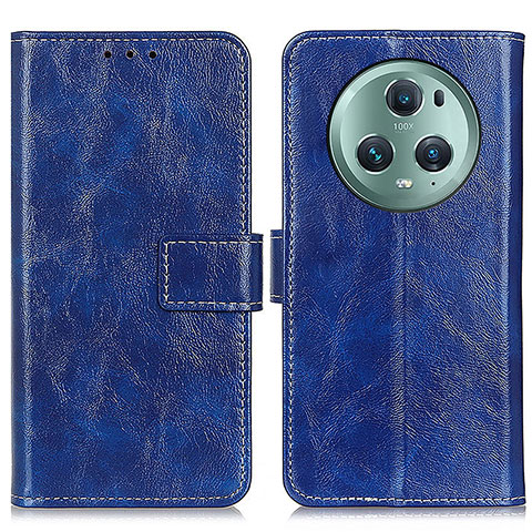 Funda de Cuero Cartera con Soporte Carcasa K04Z para Huawei Honor Magic5 Pro 5G Azul