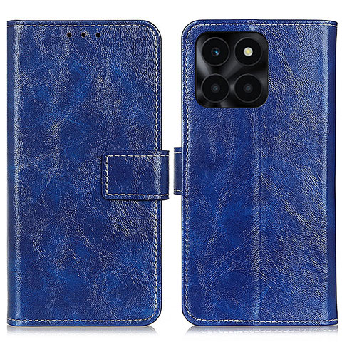 Funda de Cuero Cartera con Soporte Carcasa K04Z para Huawei Honor X6a Azul