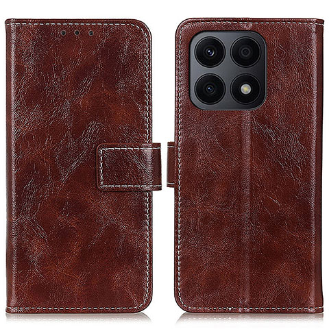 Funda de Cuero Cartera con Soporte Carcasa K04Z para Huawei Honor X8a 4G Marron