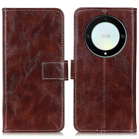 Funda de Cuero Cartera con Soporte Carcasa K04Z para Huawei Honor X9a 5G Marron