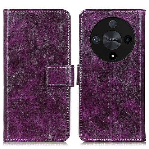 Funda de Cuero Cartera con Soporte Carcasa K04Z para Huawei Honor X9b 5G Morado