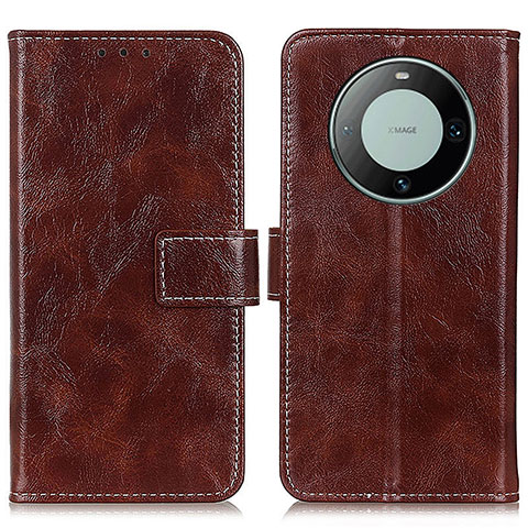 Funda de Cuero Cartera con Soporte Carcasa K04Z para Huawei Mate 60 Pro Marron