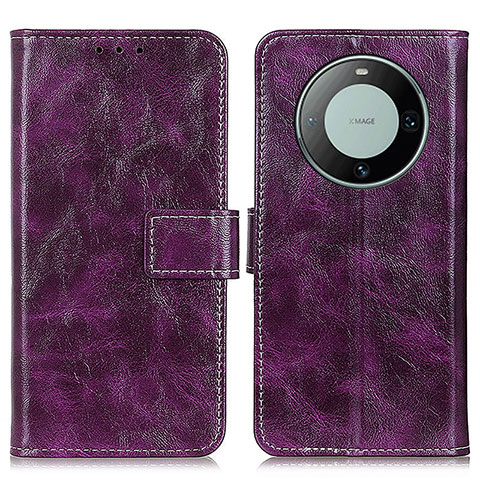 Funda de Cuero Cartera con Soporte Carcasa K04Z para Huawei Mate 60 Pro Morado