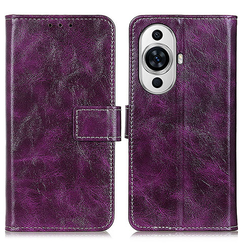 Funda de Cuero Cartera con Soporte Carcasa K04Z para Huawei Nova 11 Morado