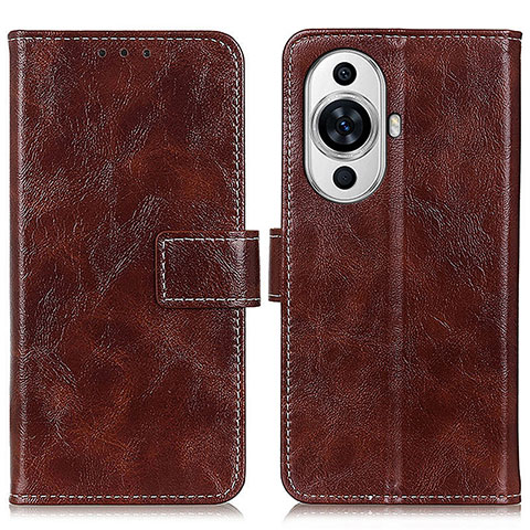 Funda de Cuero Cartera con Soporte Carcasa K04Z para Huawei Nova 11 Pro Marron