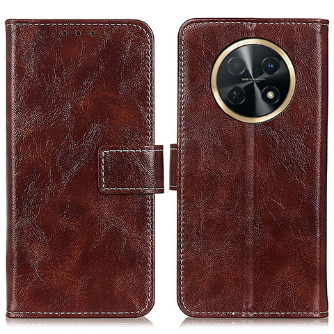 Funda de Cuero Cartera con Soporte Carcasa K04Z para Huawei Nova Y91 Marron