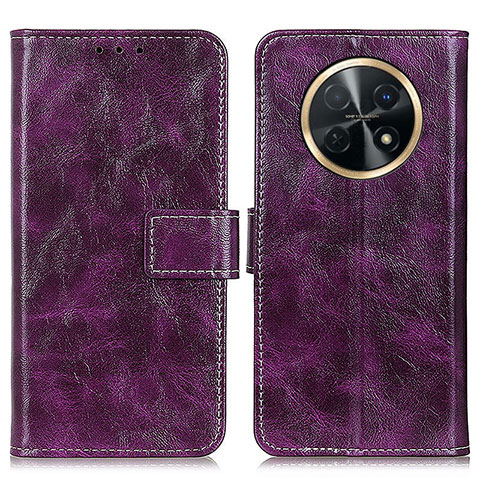 Funda de Cuero Cartera con Soporte Carcasa K04Z para Huawei Nova Y91 Morado