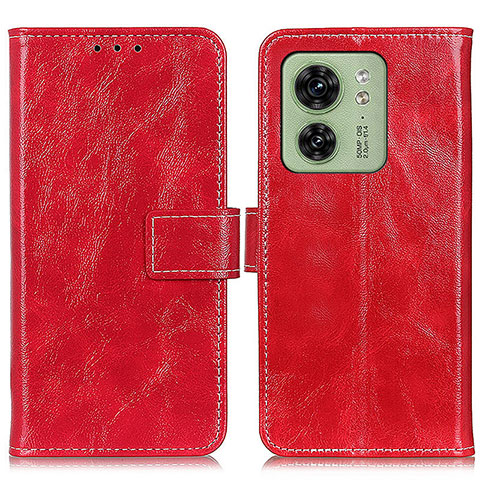 Funda de Cuero Cartera con Soporte Carcasa K04Z para Motorola Moto Edge (2023) 5G Rojo