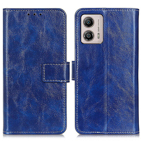 Funda de Cuero Cartera con Soporte Carcasa K04Z para Motorola Moto G53 5G Azul