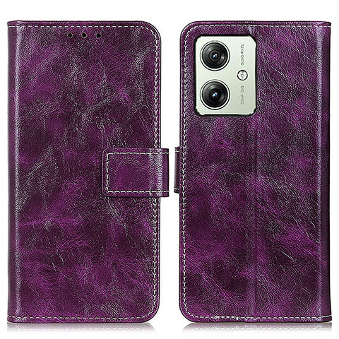 Funda de Cuero Cartera con Soporte Carcasa K04Z para Motorola Moto G54 5G Morado