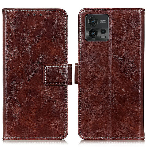 Funda de Cuero Cartera con Soporte Carcasa K04Z para Motorola Moto G72 Marron