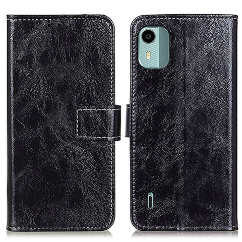 Funda de Cuero Cartera con Soporte Carcasa K04Z para Nokia C12 Negro